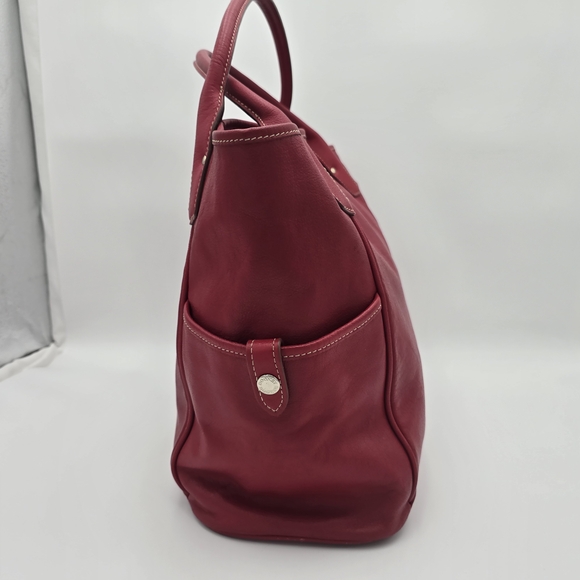 Dooney & Bourke Kristen Red Leather Tote Bag - Picture 3 of 16